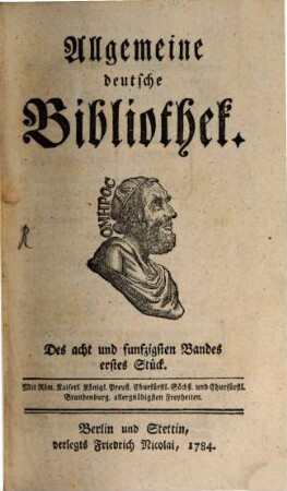 Allgemeine deutsche Bibliothek. 58, 58. 1784