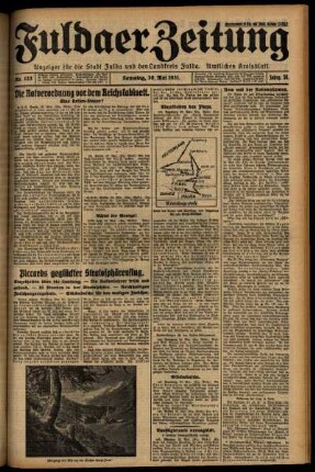 Ausgabe vom Samstag, den 30. Mai 1931.