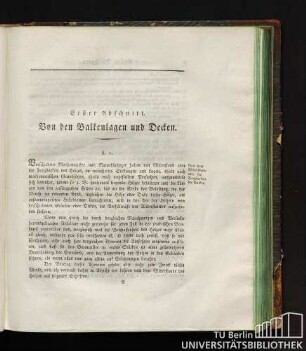 Erster Abschnitt. Von den Balkenlagen und Decken.