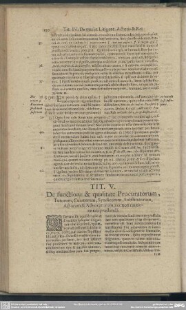 Tit. V. De functione & qualitate Procuratorum, Tutorum, Curatorum, Syndicorum, Substitutorum, Actorum & Advocatorum, nec non cautione rati praestanda