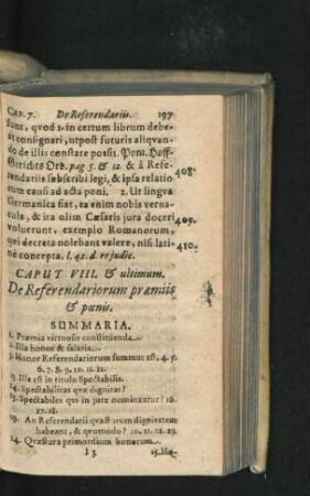 Caput VIII. & ultimum. De Referendariorum praemiis & poenis.
