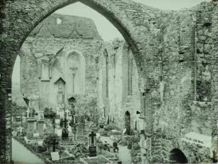 Bautzen, St. Nikolai-Kirche, Innenansicht der Ruine mit Friedhof