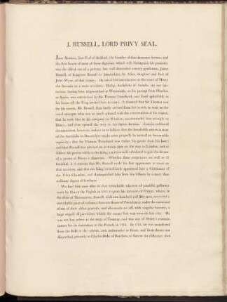 J. Russell, Lord Privy Seal.