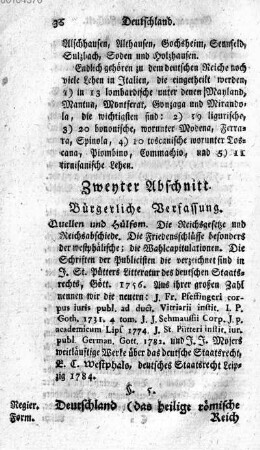 Zweyter Abschnitt. Buergerliche Verfassung