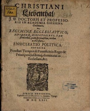 De regimine ecclesiastico