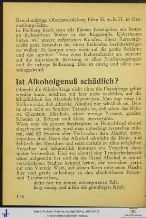 Ist Alkoholgenuß schädlich?