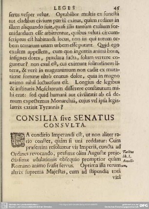 Consilia five Senatus Consulta