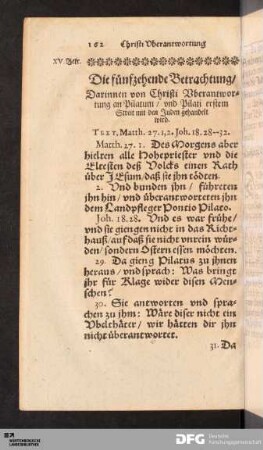Die fünfzehende Betrachtung [...].