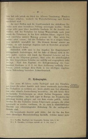 IV. Hydrographie.
