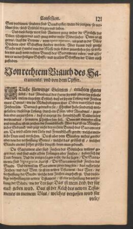 Von rechtem Brauch des Sacraments/ und von dem Opffer.