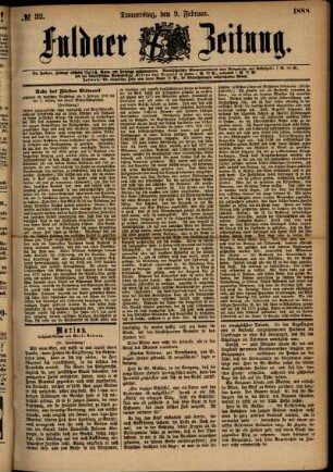 Ausgabe vom Donnerstag, den 09. Februar 1888.