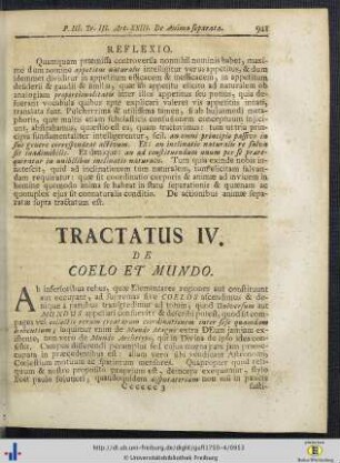 Tractatus IV. De Coelo et Mundo.