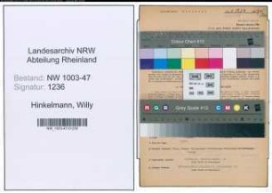 Entnazifizierung Willy Hinkelmann , geb. 25.11.1883 (Reg.Inspektor)
