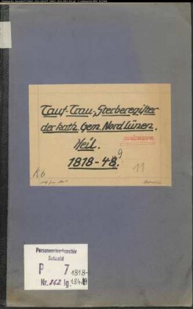 Kirchenbuchduplikat der katholischen Gemeinde Altlünen, Gerichtsbezirk Kamen, Heil Kreis Unna (GHT 1818-1849). (Gemeinde: Altlünen, kath. Gemeinde)