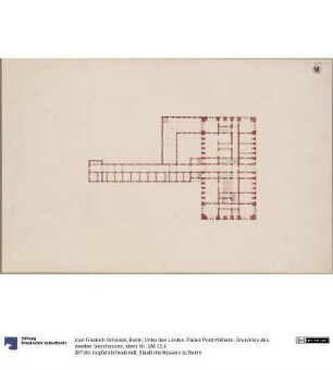Berlin, Unter den Linden. Palais Prinz Wilhelm. Grundriss des zweiten Geschosses