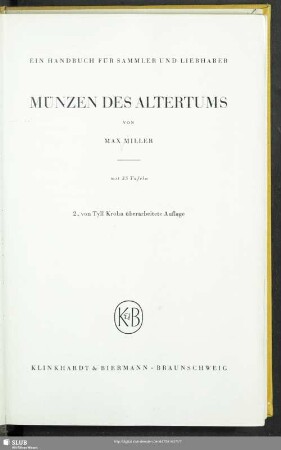 Münzen des Altertums : ein Handbuch für Sammler und Liebhaber