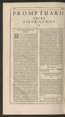 Promptuarii Sacri. Liber Nonus. I