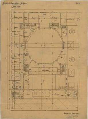 Fischer, Theodor; Stuttgart; Kunstausstellungsgebäude - Grundriss EG
