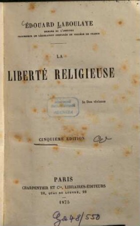 La liberté religieuse