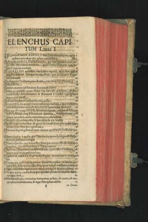 Elenchus Capitum Libri I.
