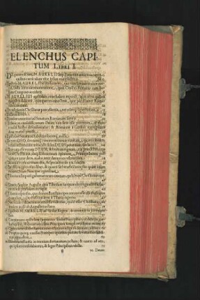 Elenchus Capitum Libri I.
