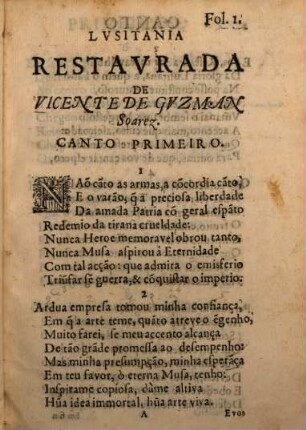 Lusitania restaurada : dirigida a seu restaurador el rey Dom João o Quarto, nosso senhor