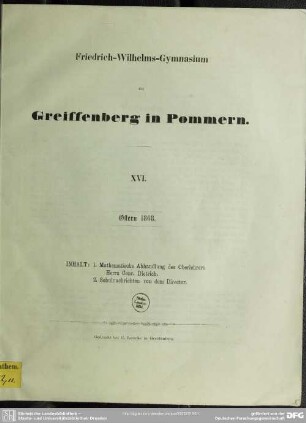 Mathematische Abhandlung