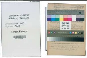 Entnazifizierung Elsbeth Lange , geb. 25.05.1908 ()