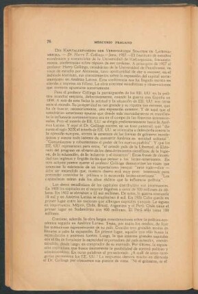 "Die Kapitalexpansion der Vereinigten Staaten in Lateinamerika", Dr. Harry T. Collings, Jena, 1927