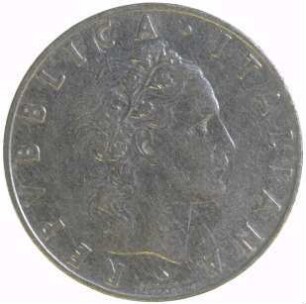 Münze, 50 Lire, 1955