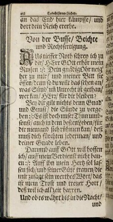 Von der Busse/ Beichte und Rechtfertigung.