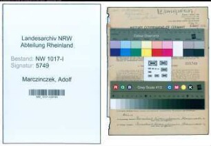 Entnazifizierung Adolf Marczinczek , geb. 16.01.1896 (Kaufmann)
