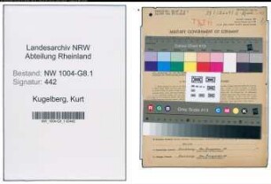 Entnazifizierung Kurt Kugelberg , geb. 24.06.1908 (Konstrukteur)