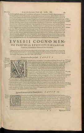 Eusebii ... Ecclesiasticae Historiae Liber Septimus.