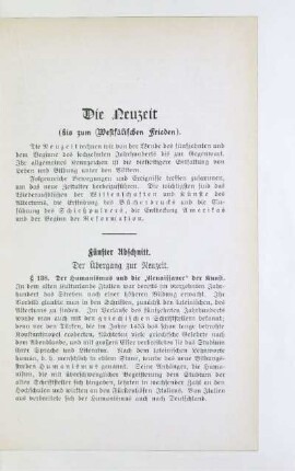 Fünfter Abschnitt. Der Übergang zur Neuzeit