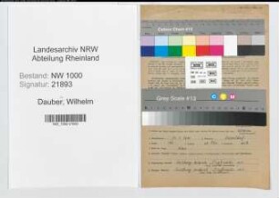 Entnazifizierung Wilhelm Dauben, geb. 13.01.1899 (Postangest.)