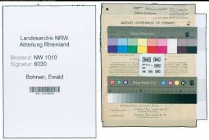 Entnazifizierung Ewald Bohnen , geb. 06.07.1891 (Sachbearbeiter)