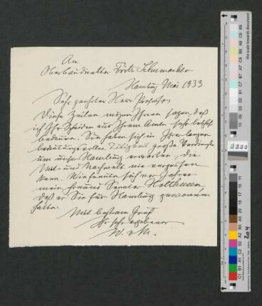 Brief an Fritz Schumacher