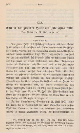 352-362 Rom in der zweiten Hälfte des Jubeljahres 1900 : erster Artikel
