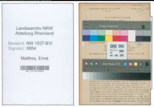 Entnazifizierung Ernst Matthes , geb. 23.08.1903 ()