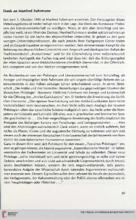 33: Dank an Manfred Fuhrmann