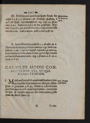 Cap. VII. De Modis Constituendi Vel Acquirendi Feudum.