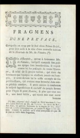Fragmens D` Une Préface, ...