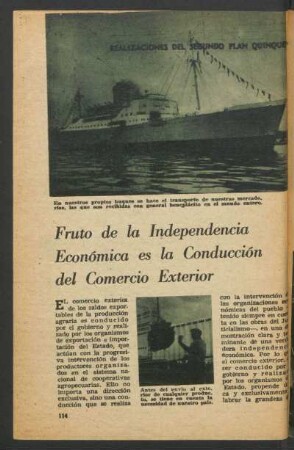 Fruto de la Independencia Económica es la Conducción del Comercio Exterior
