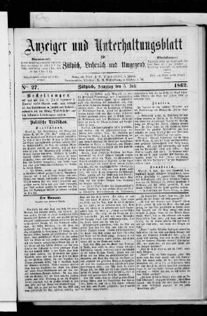 Anzeiger und Unterhaltungsblatt für Zülpich, Lechenich und Umgegend