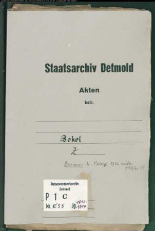 Belegakten der katholischen Gemeinde Bokel, Kreis Wiedenbrück (1813-1814)