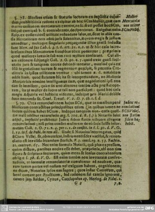 §. 78. Mulier Mercatrix non utitur Scto Vellei