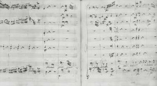 Aci e Galatea : Naumann, Johann Gottlieb: Aci e Galatea. Dramma giocoso per musica (G. Foppa). Uraufführung Dresden, 25. April 1801. Doppelseite 149 der Partitur (Ausschnitt). Autograph; 22,5 x 30 cm. Dresden: SLUB Mus.3480-F-44