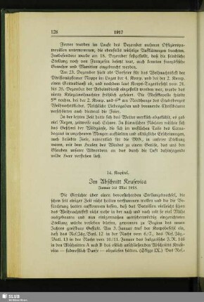 14. Kapitel. Im Abschnitt Krusevica : Januar bis Mai 1918