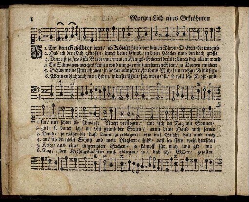 1. Morgen Lied eines gekröhnten Potentaten. - 144. Sterbens-Gedancken.